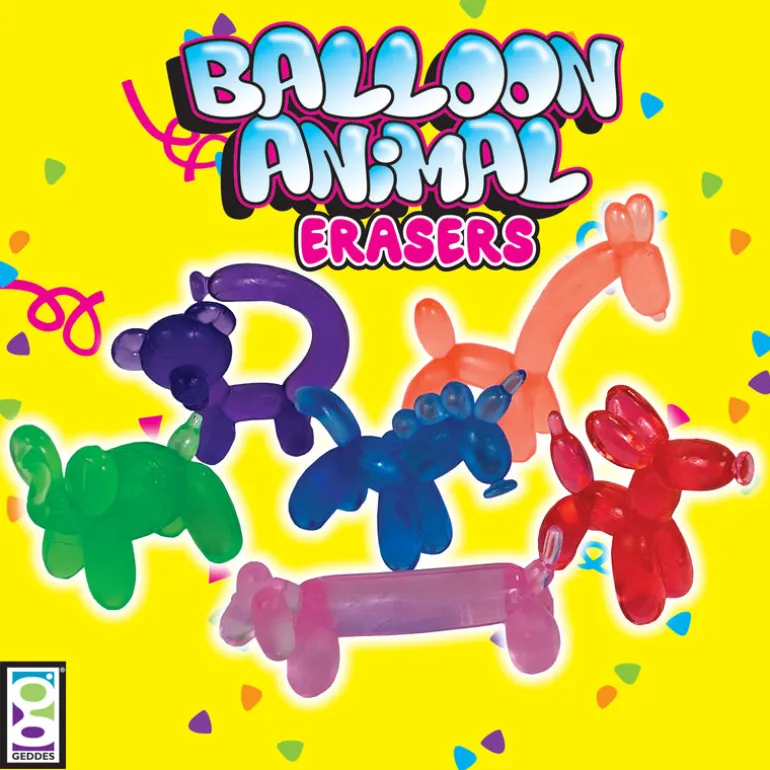 Balloon Animal Erasers - 24 per tub