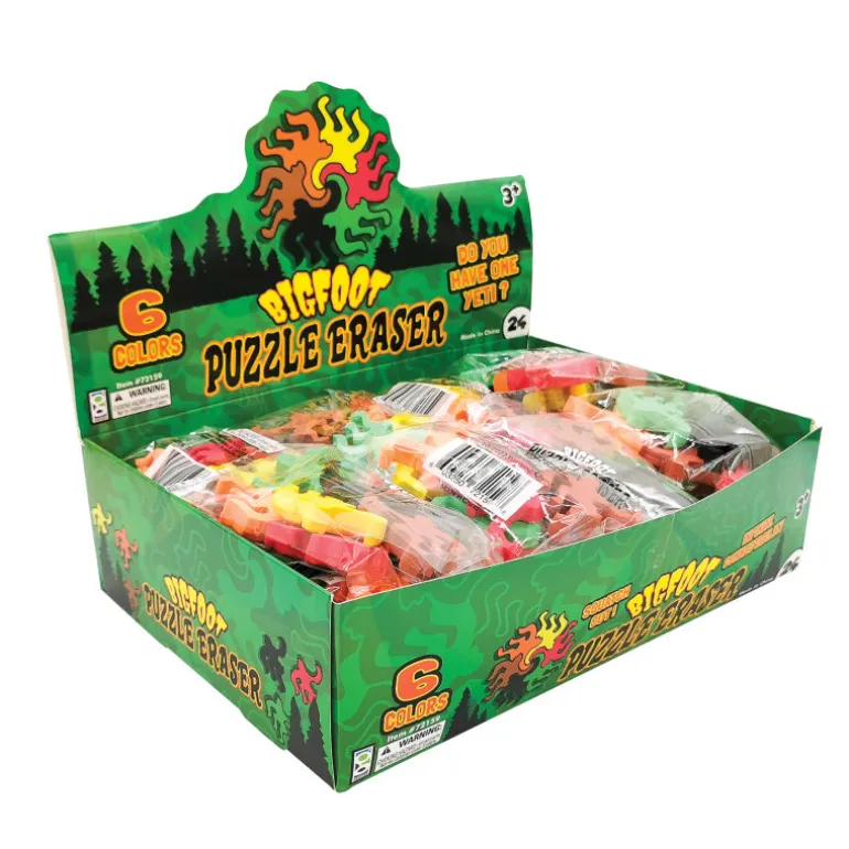 Big Foot Puzzle Erasers - 24 per display