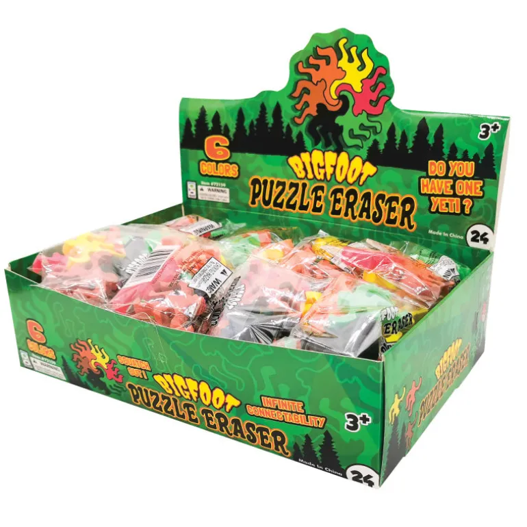 Big Foot Puzzle Erasers - 24 per display