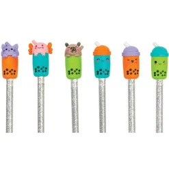 Boba Tea 3D Eraser Pencil Toppers - 48 per Bag