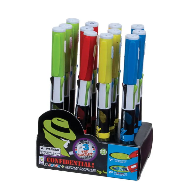 Confidential 3 Color Spy Pens - 12 per display
