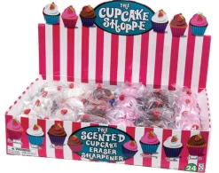Cupcake Shoppe Scented Erasers and Sharpeners - 24 per display