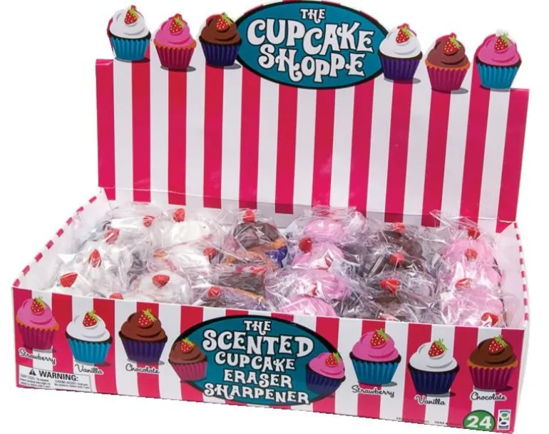 Cupcake Shoppe Scented Erasers and Sharpeners - 24 per display