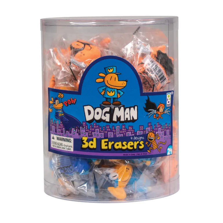 Dog Man 3D Puzzle Erasers - 24 per box