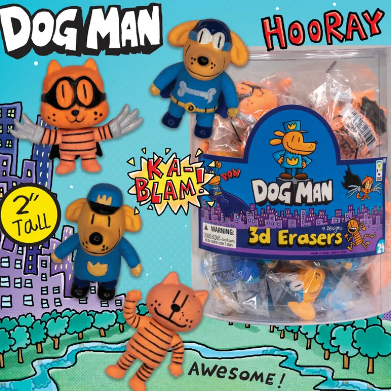 Dog Man 3D Puzzle Erasers - 24 per box
