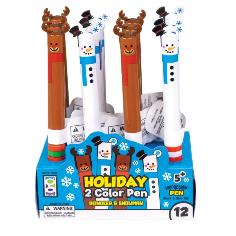 Holiday 2-Color Pens - 12 pens per display