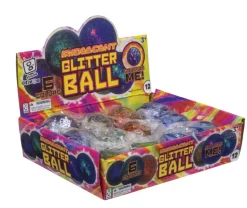 Iridescent Glitter Balls - 12 per display