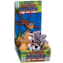 Jungle Locker Buddies Plush Magnets - 12 per tub