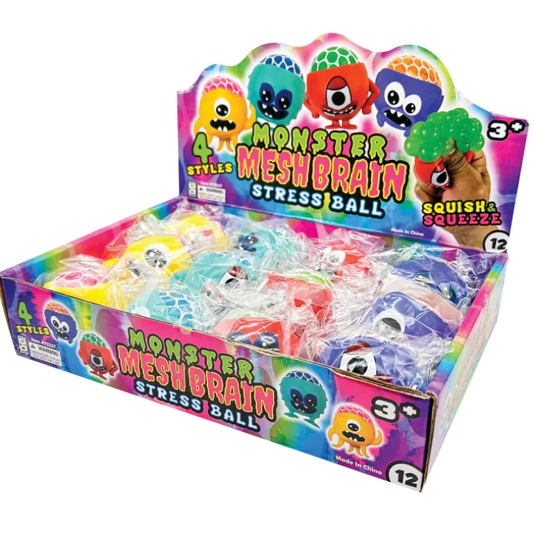 Monster Brain Mesh Stress Balls - 12 per display