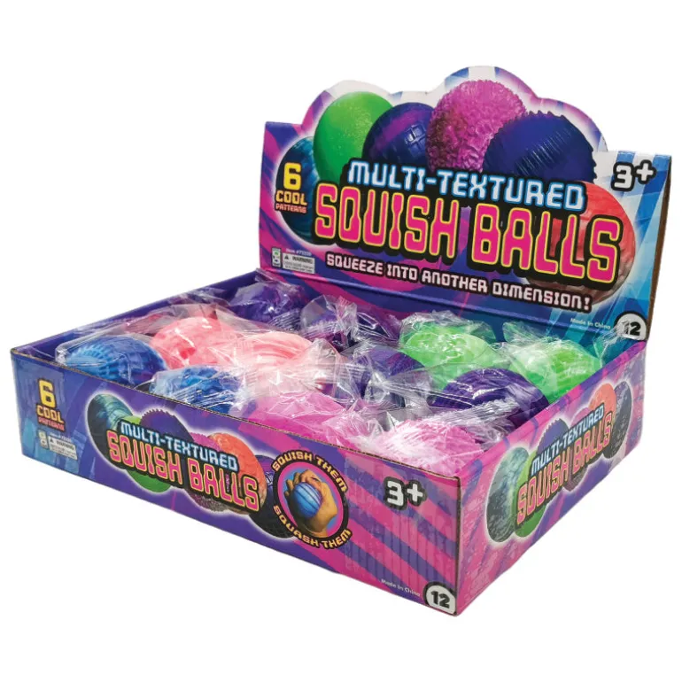 Multi Textured Squeeze Ball - 12 per display