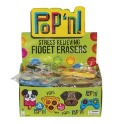 Pop N Erasers - 24 per display