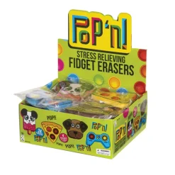 Pop N Erasers - 24 per display