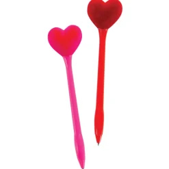 Puffy Velvet Heart Pens - 24 per tub