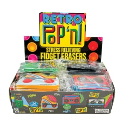 Retro Pop ‘n’ Stress Relieving Fidget Erasers - 24 per display