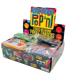 Retro Pop ‘n’ Stress Relieving Fidget Erasers - 24 per display