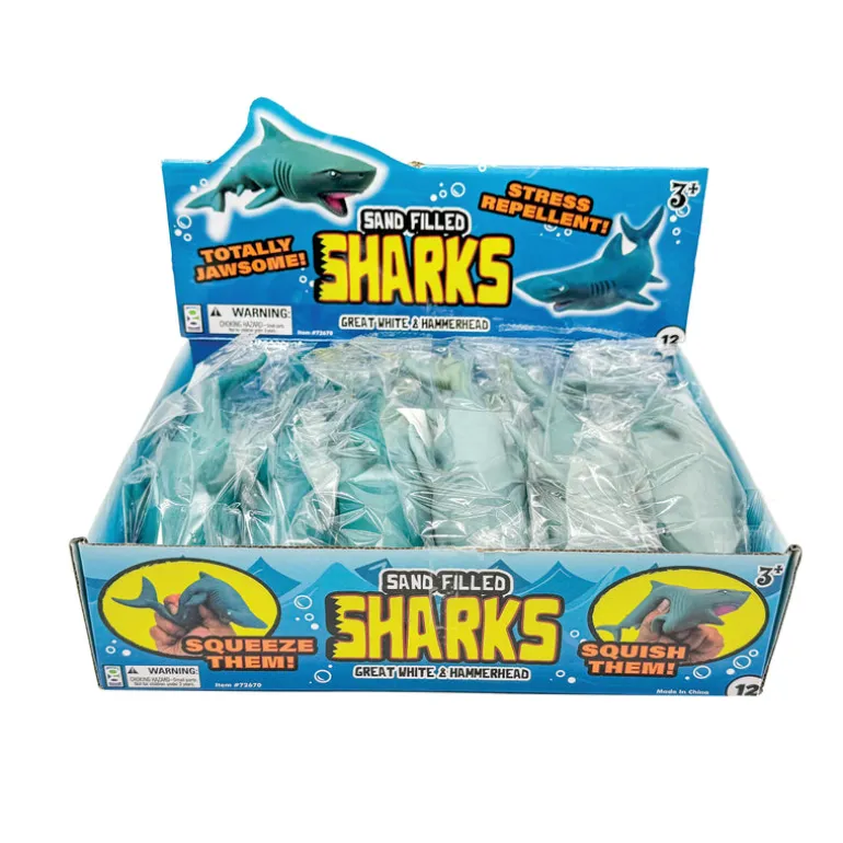 Sand Filled Shark Toys - 12 per display