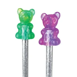 Scented 2-Color Gummy Bear Pencil Toppers - 24 per tub