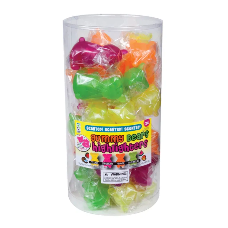 Scented Gummy Bear Highlighters - 24 per tub