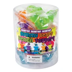 Scented Gummy Bear Pencil Toppers - 24 per tub