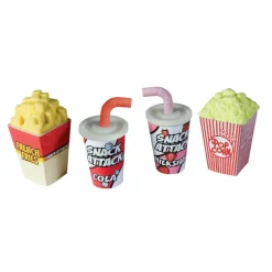 Snack Attack Scented Pencil Sharpeners and Erasers - 24 per box