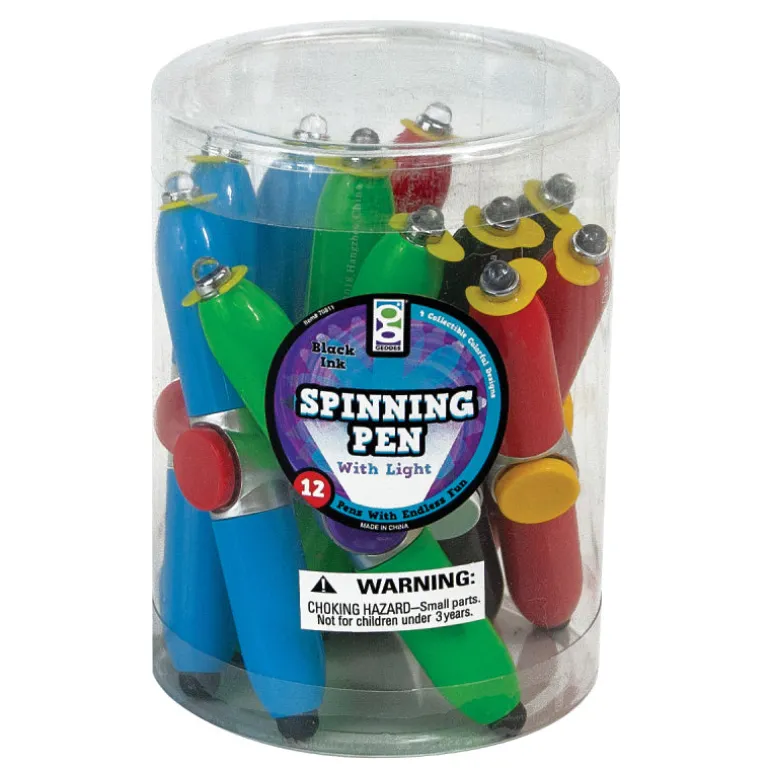 Spinning Pens with Lights - 12 per tub