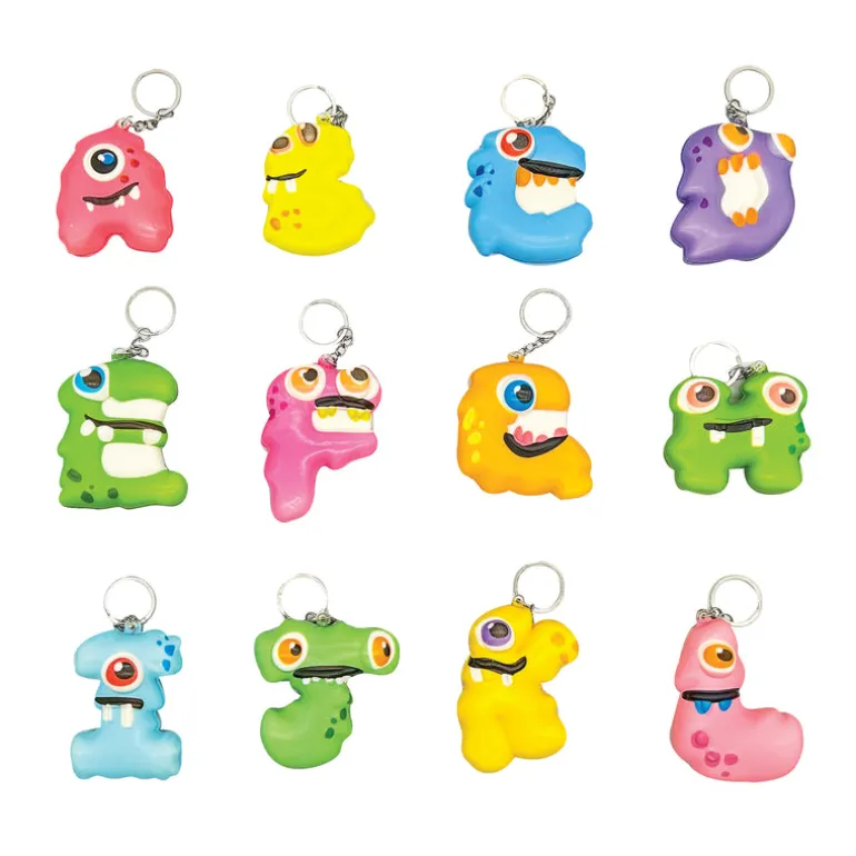 Squishy Alpha Monster Keychain - 26 per bag