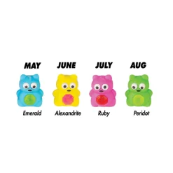 Squishy Birthstone Bear Eraser Friends - 36 per display