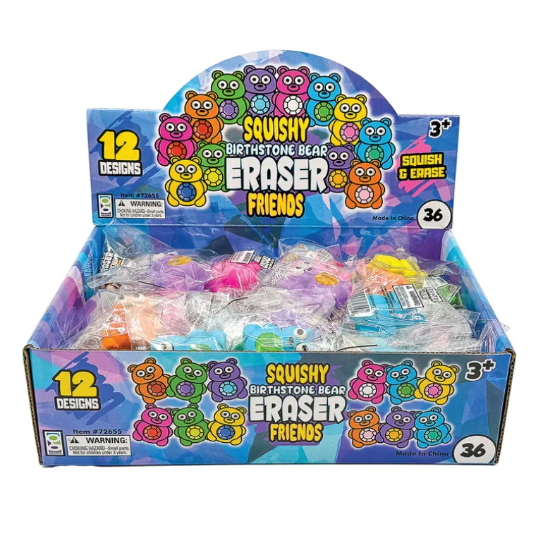 Squishy Birthstone Bear Eraser Friends - 36 per display