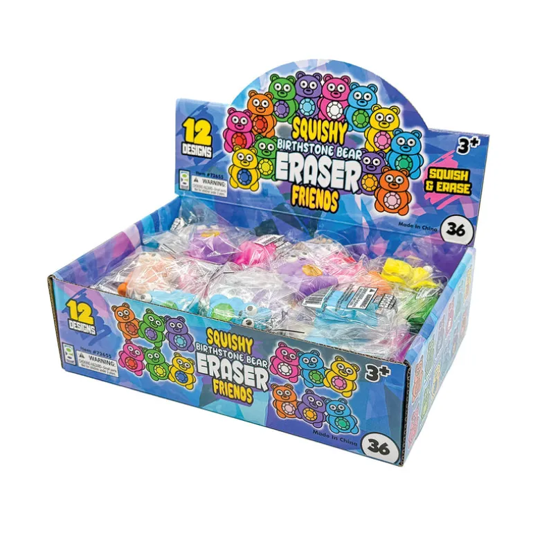 Squishy Birthstone Bear Eraser Friends - 36 per display