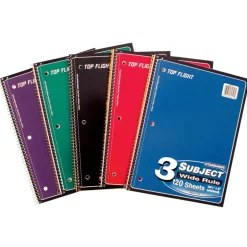 3-Subject Spiral Notebook - Wide Rule - 24 per case