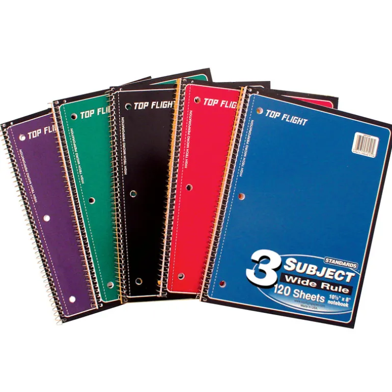 3-Subject Spiral Notebook - Wide Rule - 24 per case