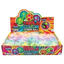 Triple Color Stress Ball - 24 per display