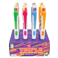 Triple Highlighter Pen - 12 per Display