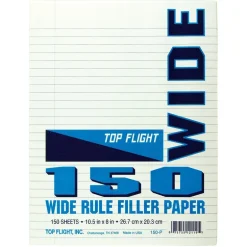 8 x 10.5 Looseleaf Paper Pack - Wide Rule - 150 sheets per pack